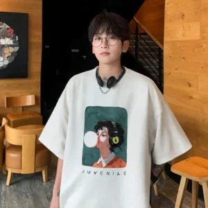 韓版麂皮口香糖卡通短袖t/XL
