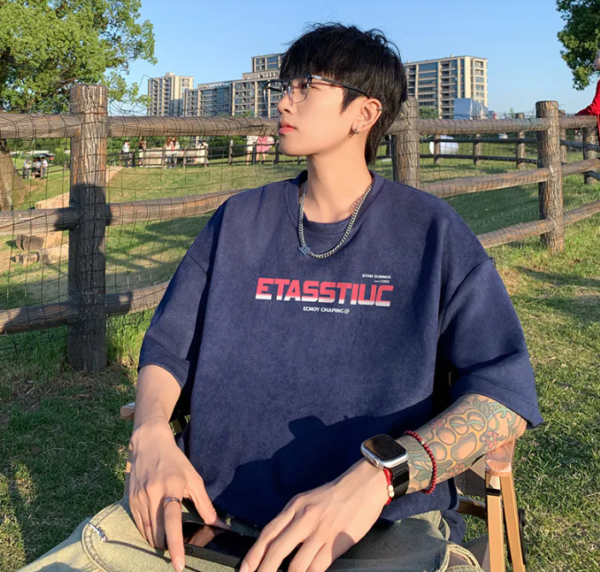 韓版麂皮etasstiuc短袖t/XL：圖片 3